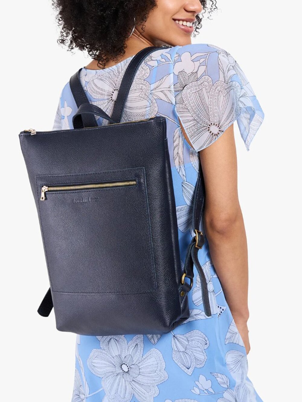 Portland Leather Dark Forest Green Laptop Backpack - Picture 2 of 2